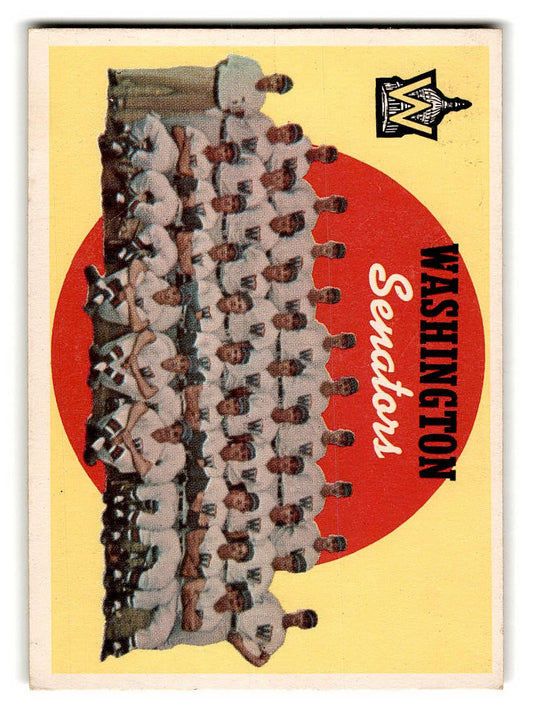 1959 Topps #397 Washington Senators Team Checklist EXMT