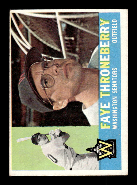 1960 Topps #9 Faye Throneberry - Washington Senators VGEX
