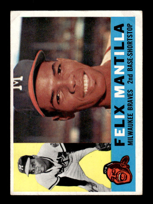 1960 Topps #19 Felix Mantilla - Milwaukee Braves EX
