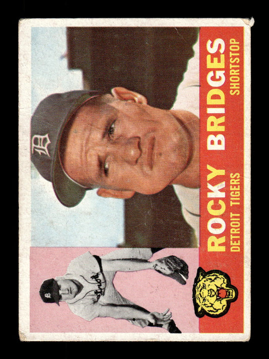 1960 Topps #22 Rocky Bridges - Detroit Tigers VG / MK