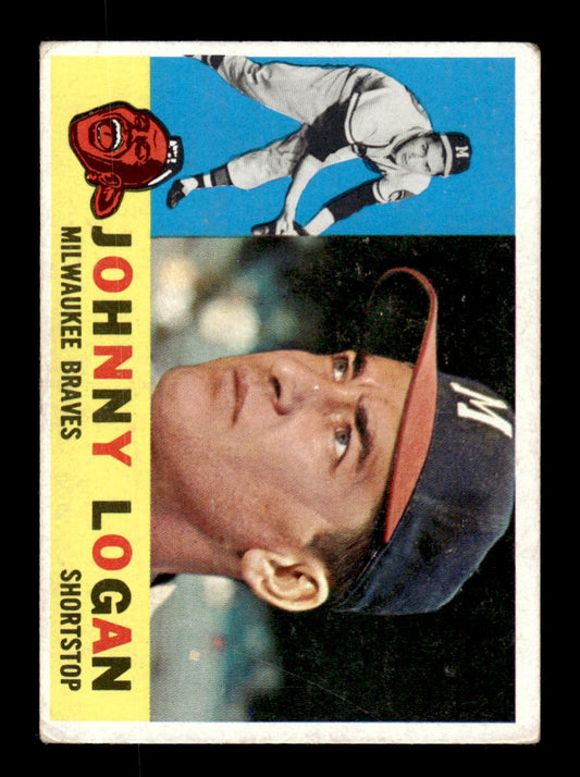 1960 Topps #205 Johnny Logan - Milwaukee Braves VGEX