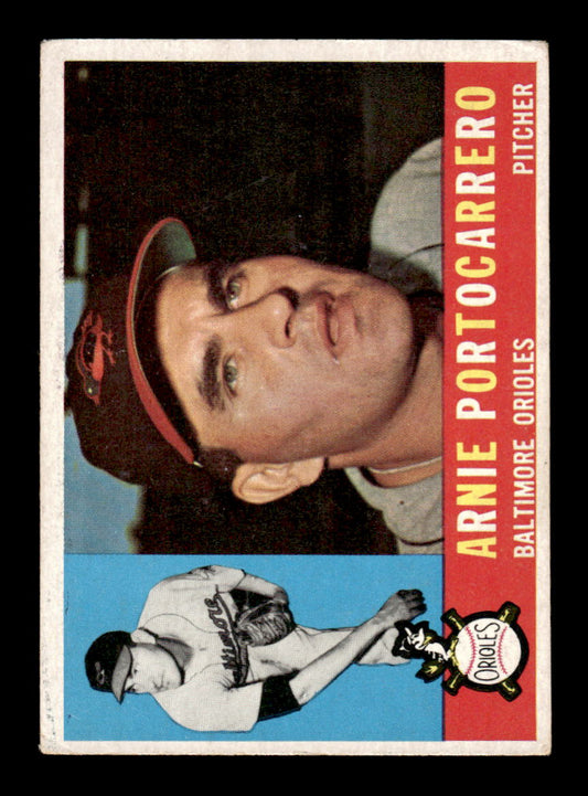 1960 Topps #254 Arnie Portocarrero - Baltimore Orioles EX