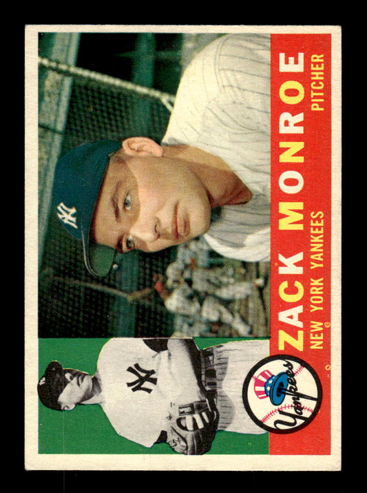 1960 Topps #329 Zack Monroe - New York Yankees EXMT