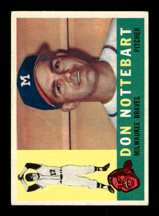 1960 Topps #351 Don Nottebart - Milwaukee Braves RC EX