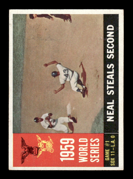 1960 Topps #385 World Series Game 1 - Neal Steals Second EX