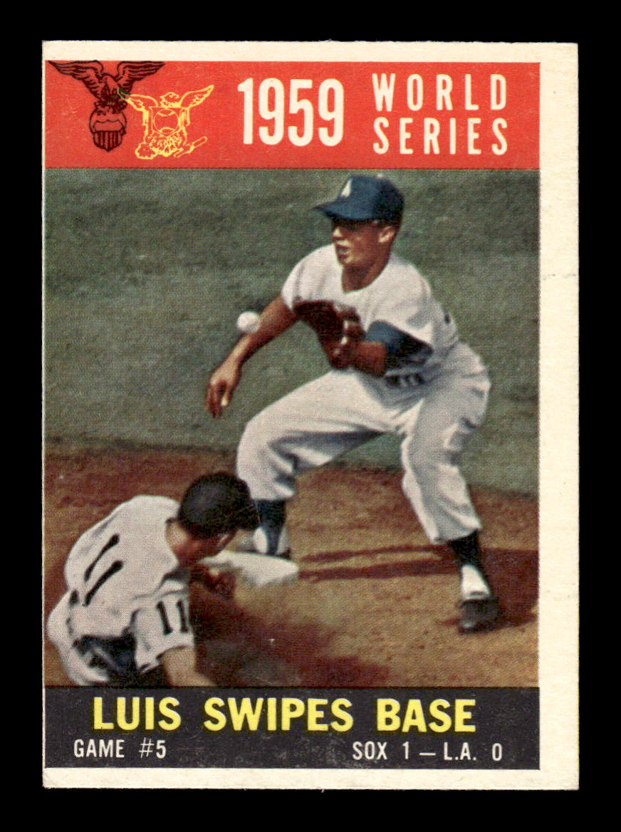 1960 Topps #389 World Series Game 5 - Luis Swipes Base EX GRAY BACK