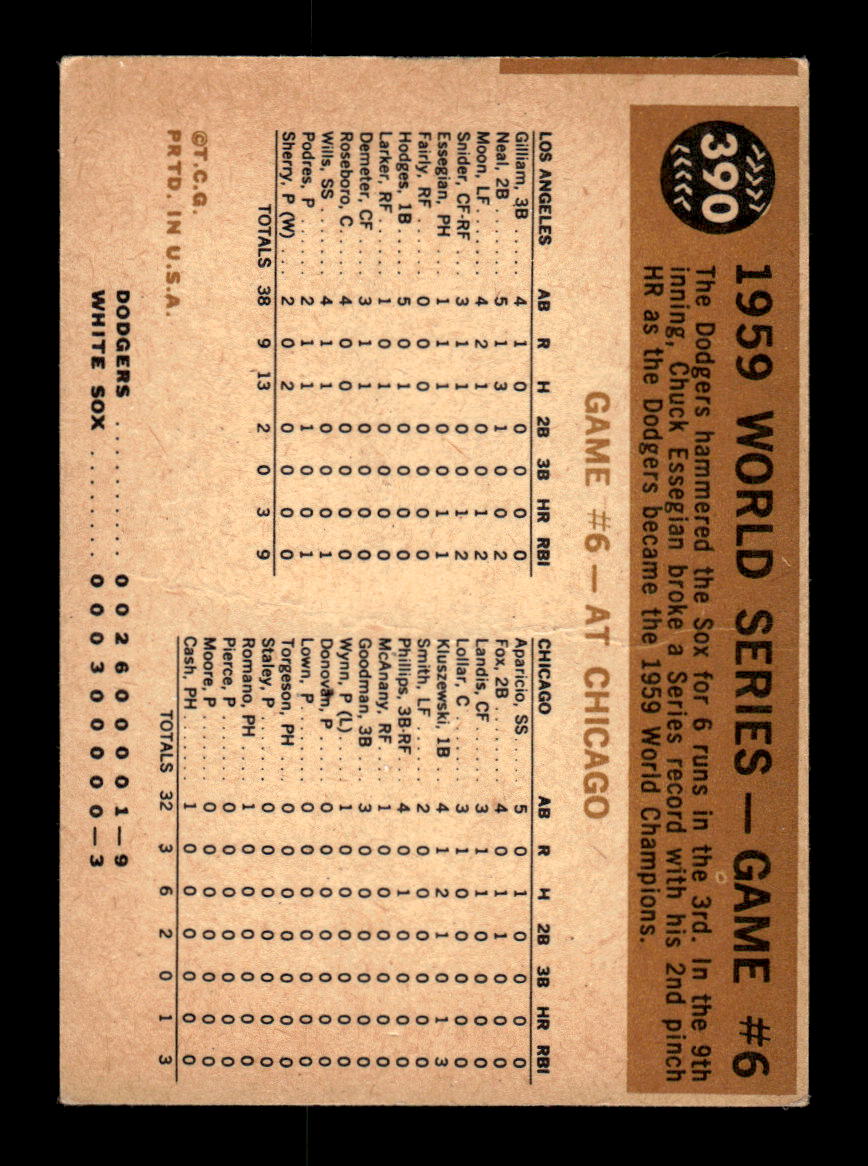 1960 Topps #390 World Series Game 6 - Scrambling After Ball VGEX