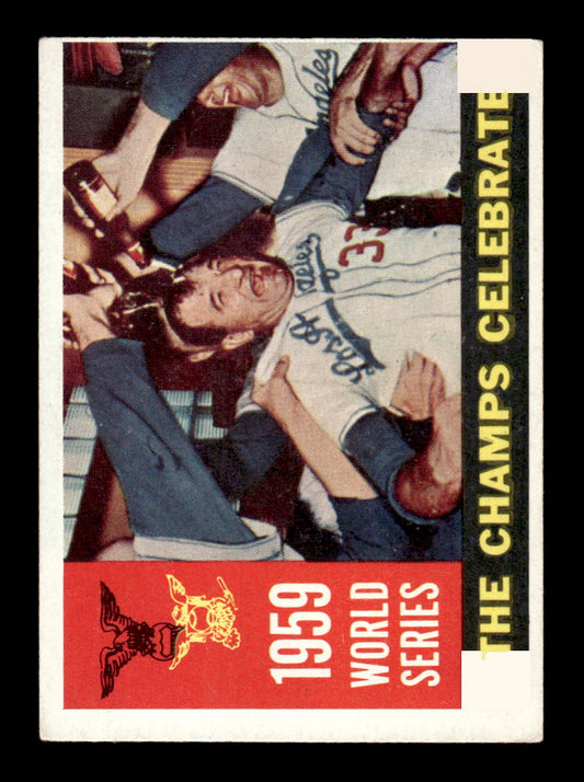 1960 Topps #391 1959 World Series Summary - The Champs Celebrate VGEX