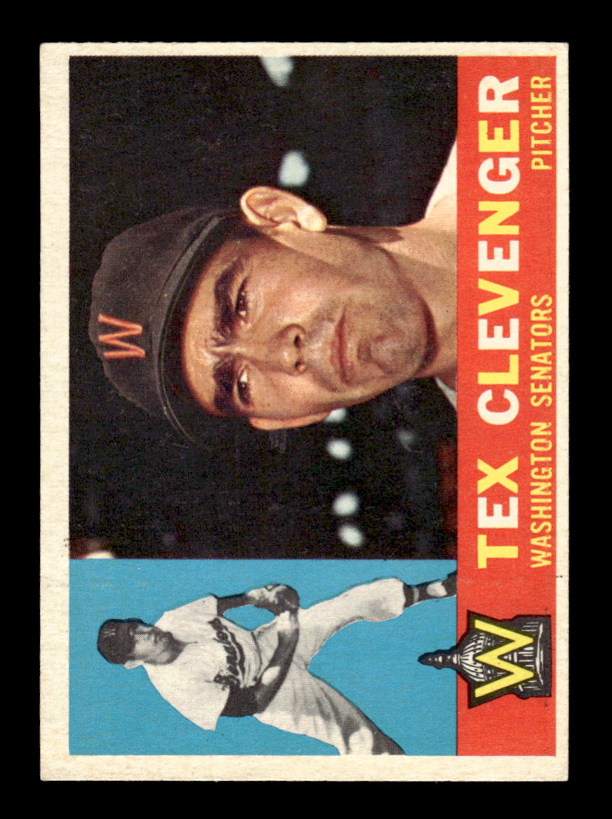 1960 Topps #392 Tex Clevenger - Washington Senators VGEX GRAY BACK