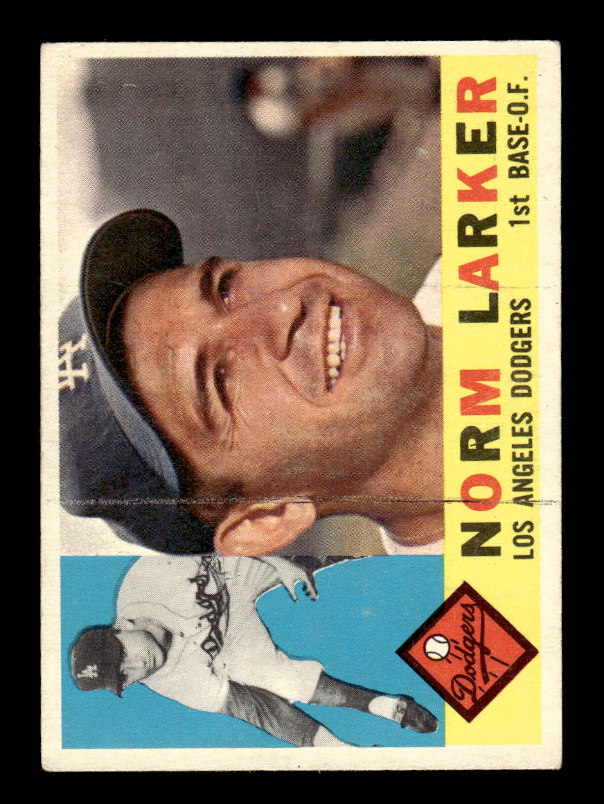 1960 Topps #394 Norm Larker - Los Angeles Dodgers VGEX GRAY BACK