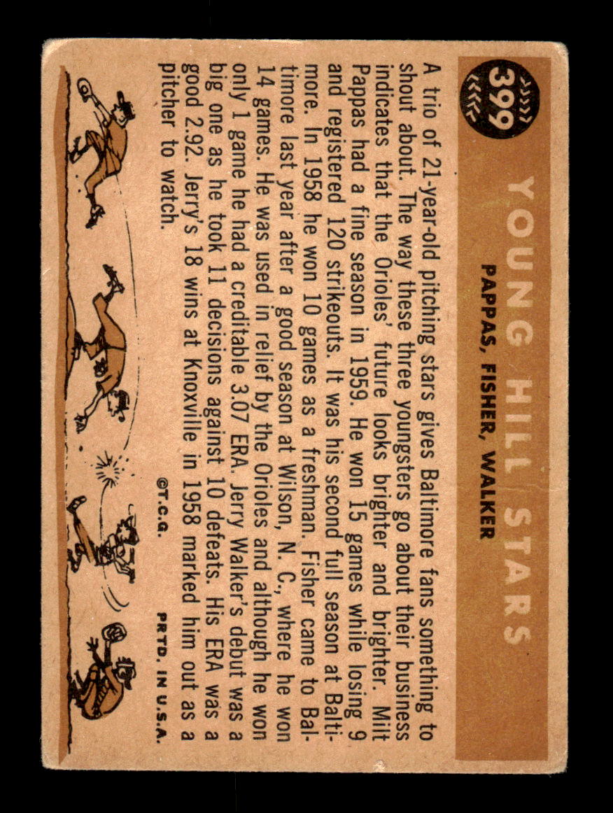 1960 Topps #399 Young Hill Stars - Pappas / Fisher / Walker VGEX