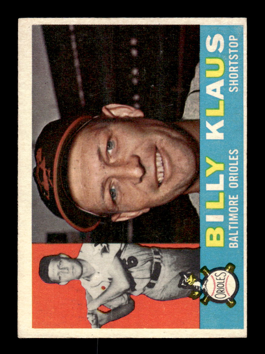 1960 Topps #406 Billy Klaus - Baltimore Orioles VGEX GRAY BACK
