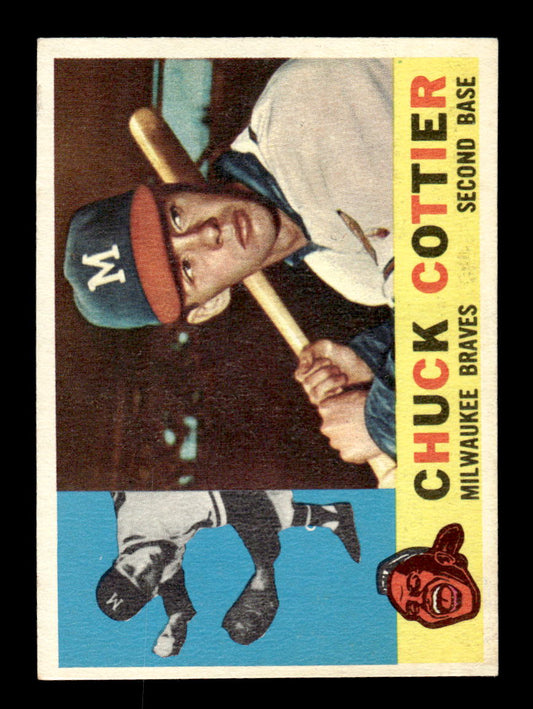 1960 Topps #417 Chuck Cottier - Milwaukee Braves RC EXMT GRAY BACK