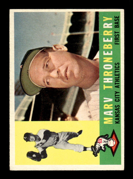 1960 Topps #436 Marv Throneberry - Kansas City Athletics EX