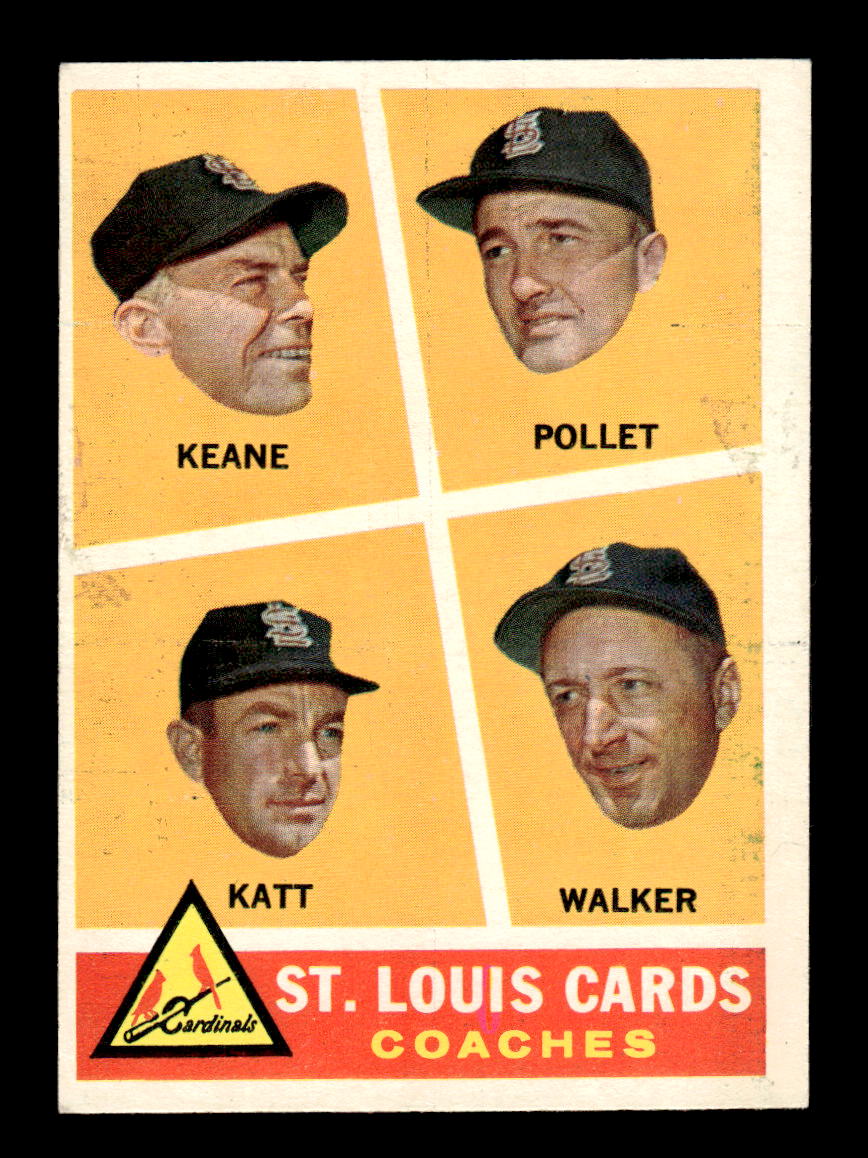 1960 Topps #468 Cardinals Coaches VGEX