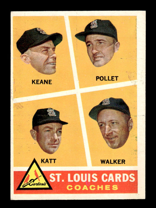 1960 Topps #468 Cardinals Coaches VGEX
