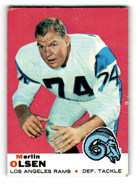 1969 Topps #34 Merlin Olsen Los Angeles Rams VGEX