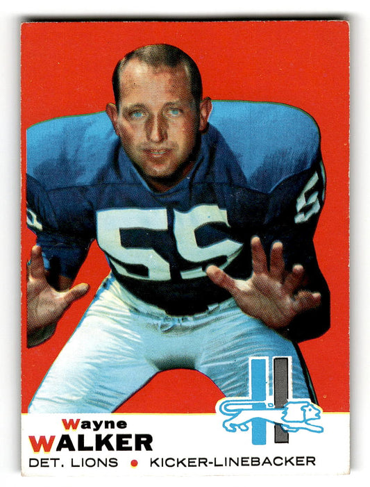1969 Topps #54 Wayne Walker Detroit Lions EX