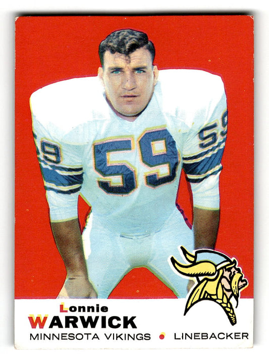 1969 Topps #57 Lonnie Warwick RC Minnesota Vikings EX
