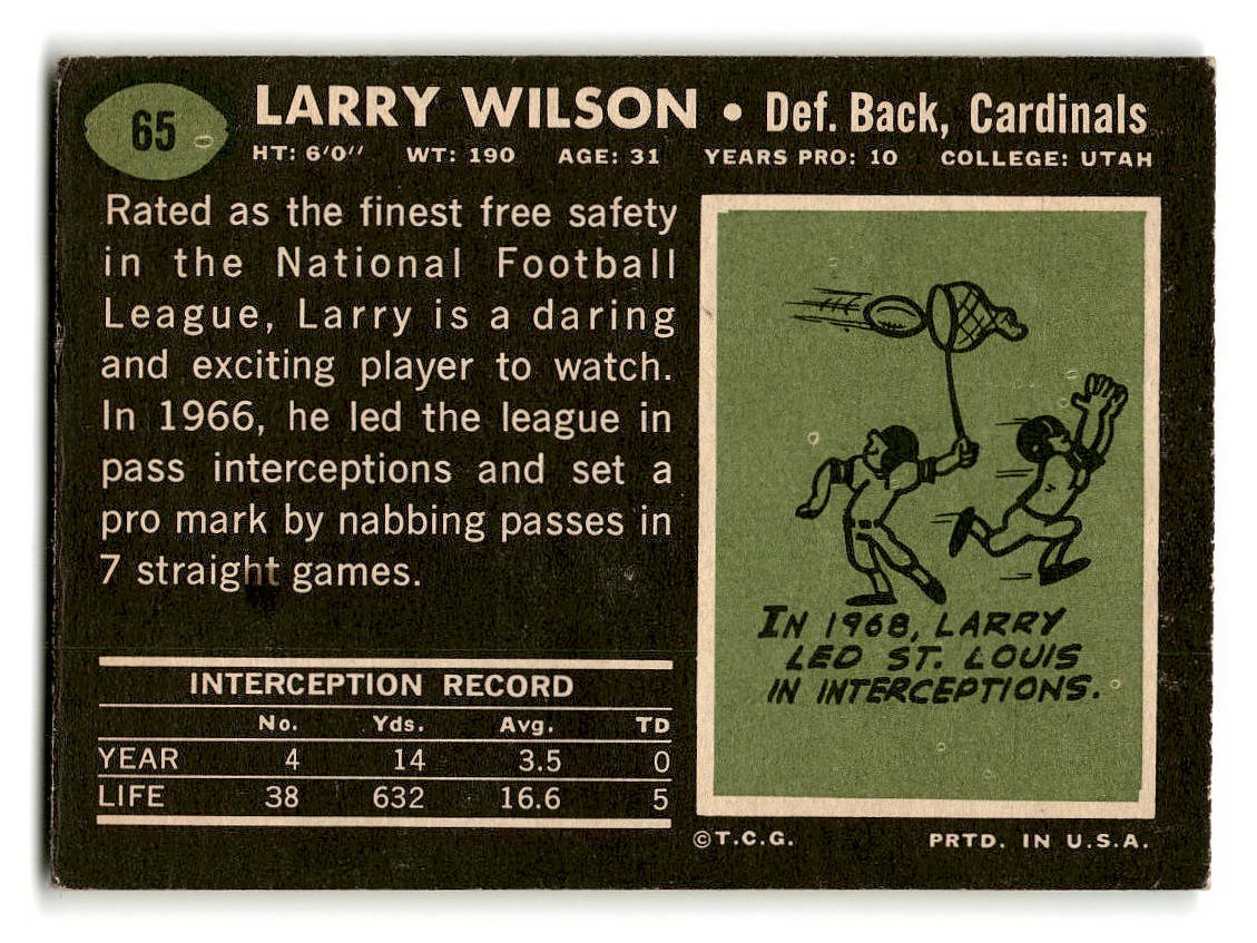 1969 Topps #65 Larry Wilson St. Louis Cardinals EX