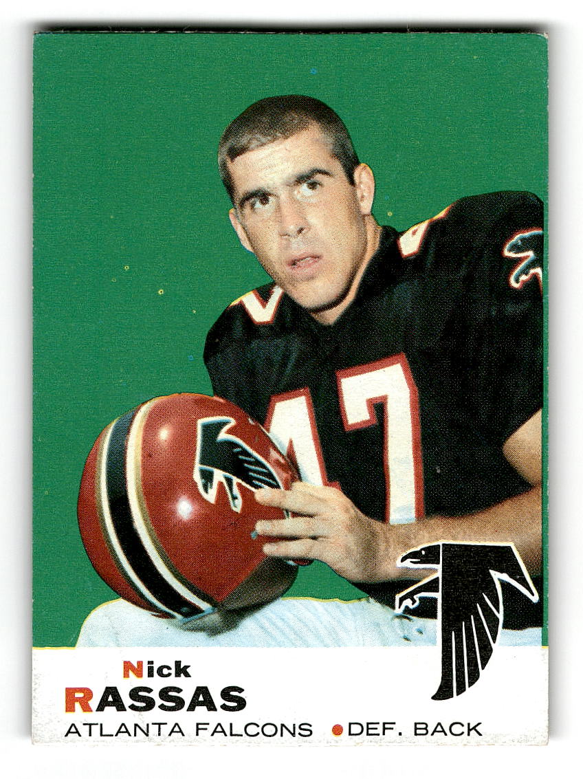 1969 Topps #71 Nick Rassas RC Atlanta Falcons EX
