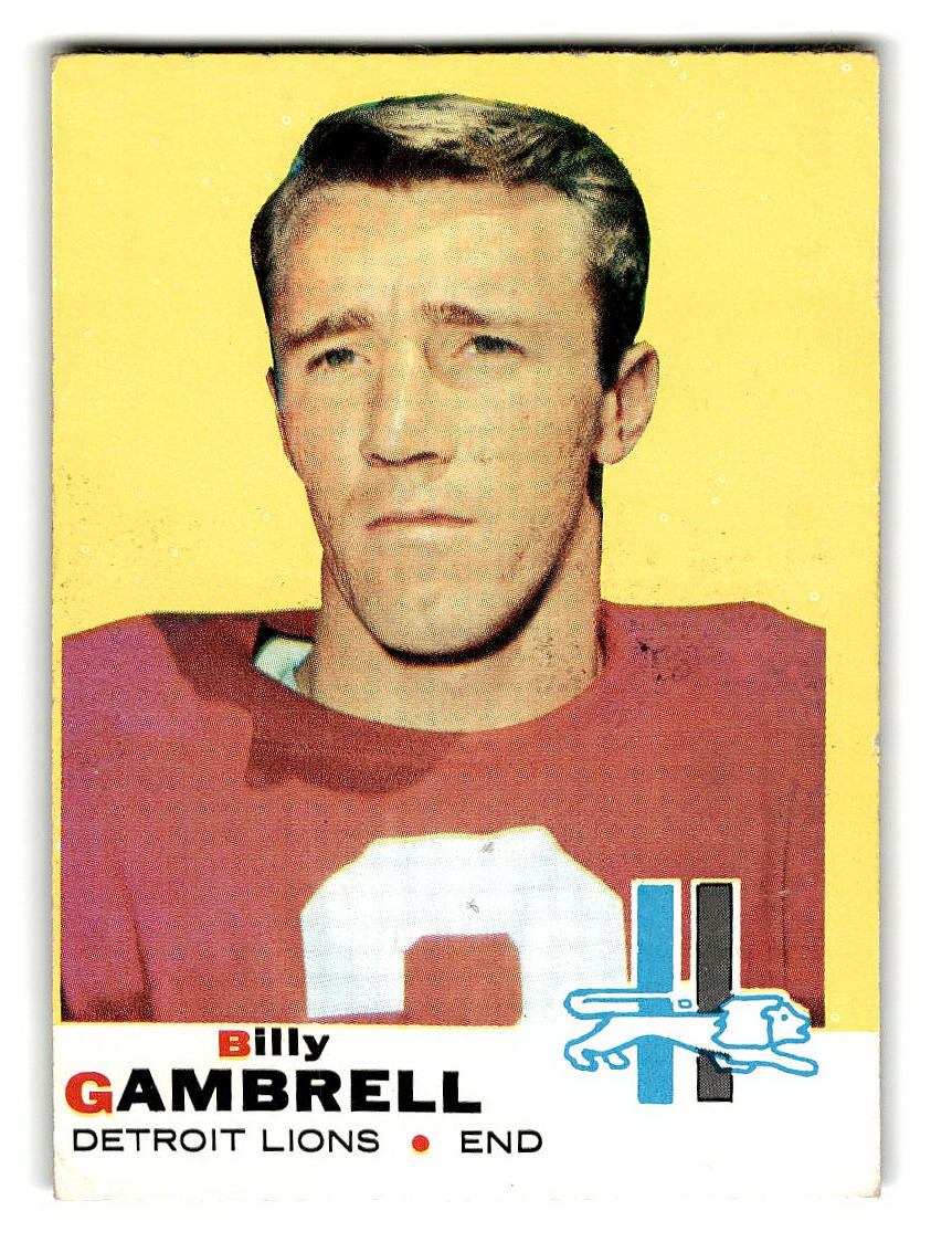 1969 Topps #101 Billy Gambrell RC Detroit Lions EX