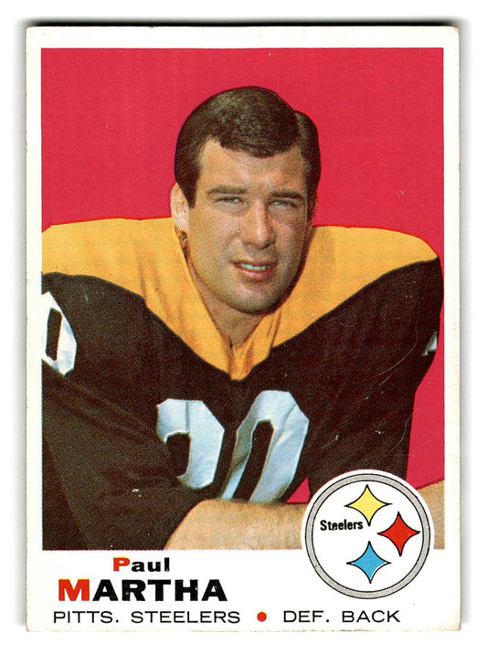 1969 Topps #224 Paul Martha Pittsburgh Steelers VG