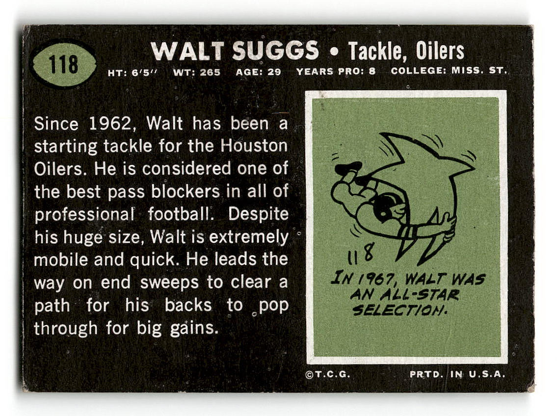 1969 Topps #118 Walt Suggs Houston Oilers EX
