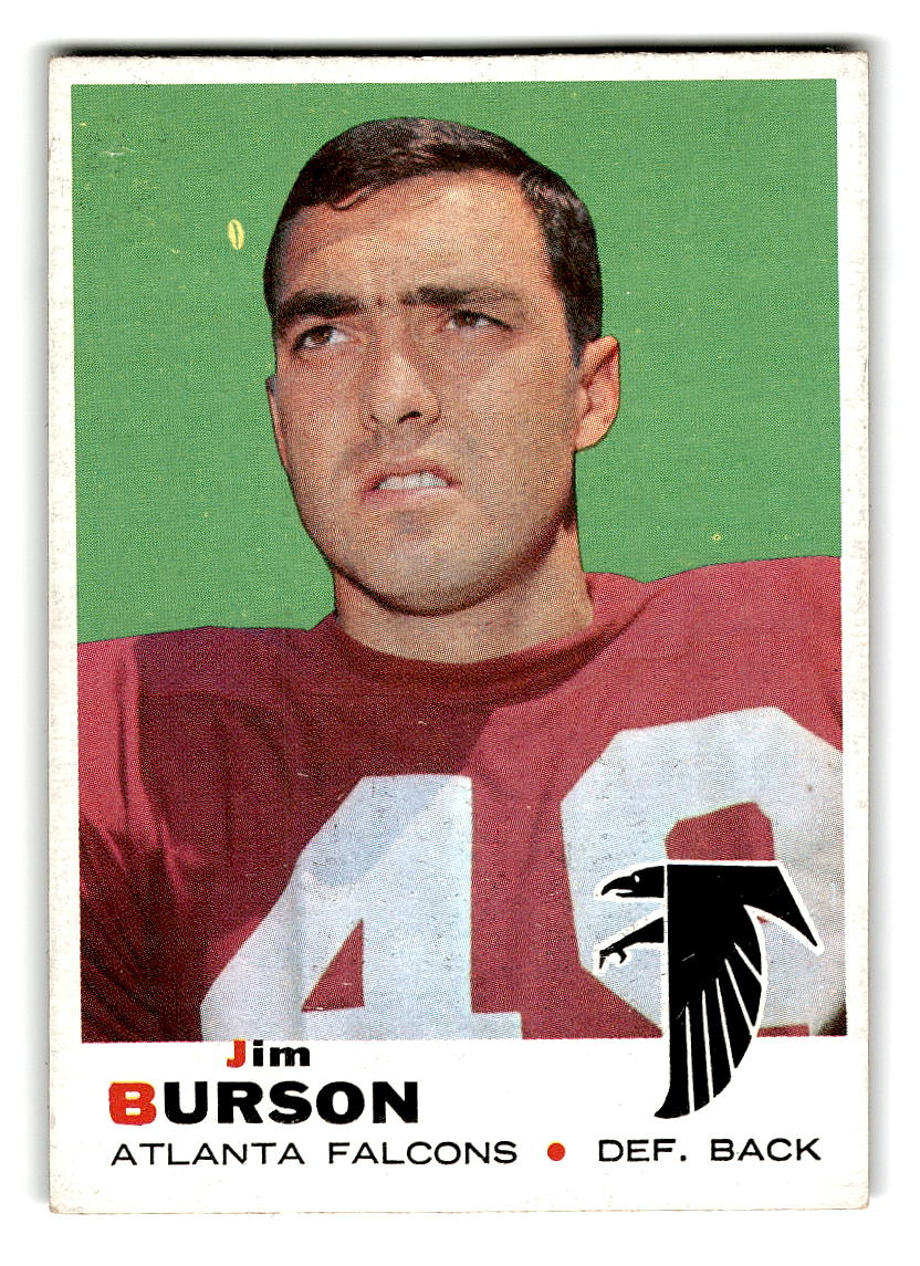 1969 Topps #159 Jim Burson RC Atlanta Falcons VG