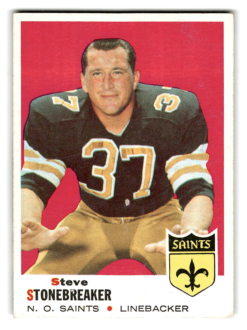 1969 Topps #174 Steve Stonebreaker New Orleans Saints VG