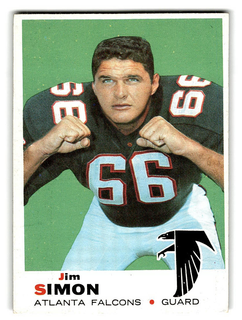 1969 Topps #184 Jim Simon RC Atlanta Falcons VG