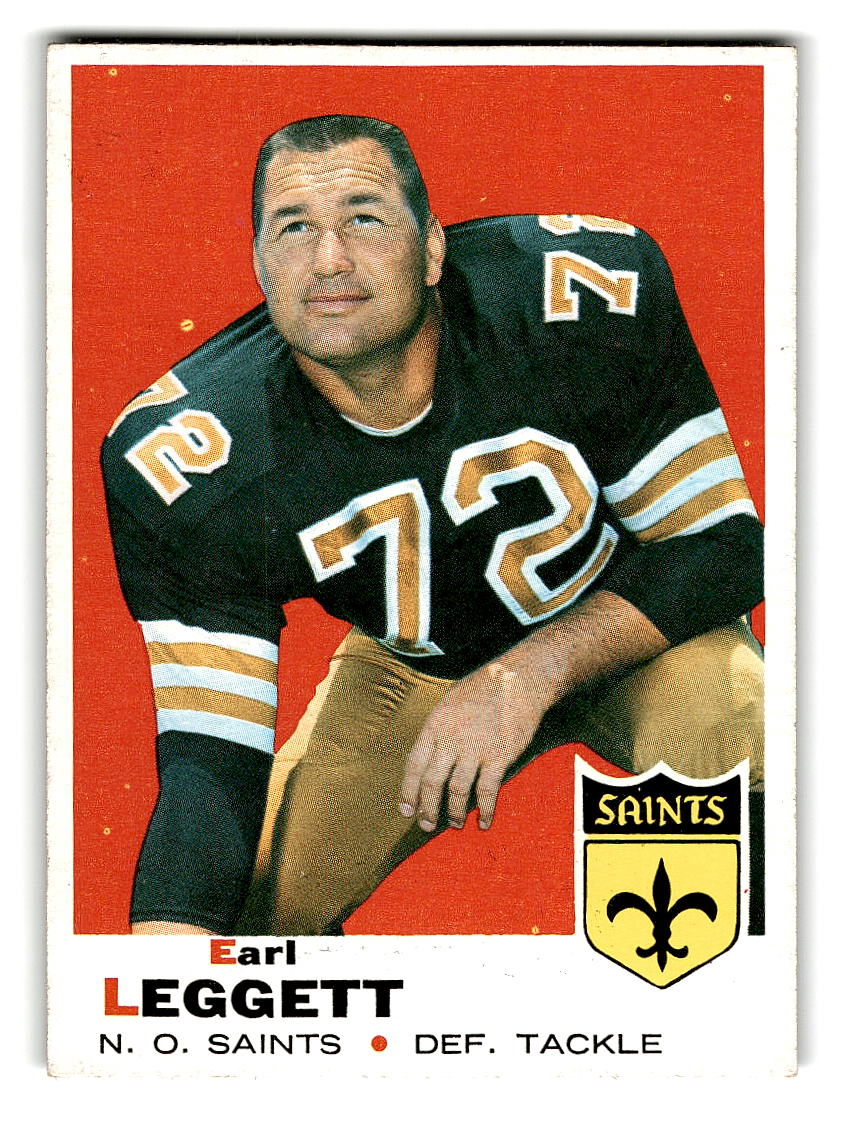 1969 Topps #196 Earl Leggett New Orleans Saints EX