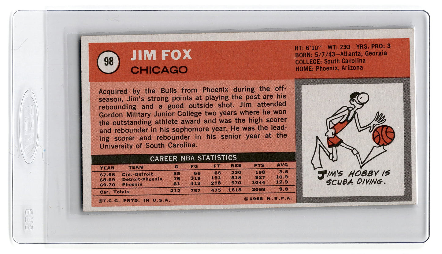 1970-71 Topps #98 Jim Fox - Chicago Bulls exmt