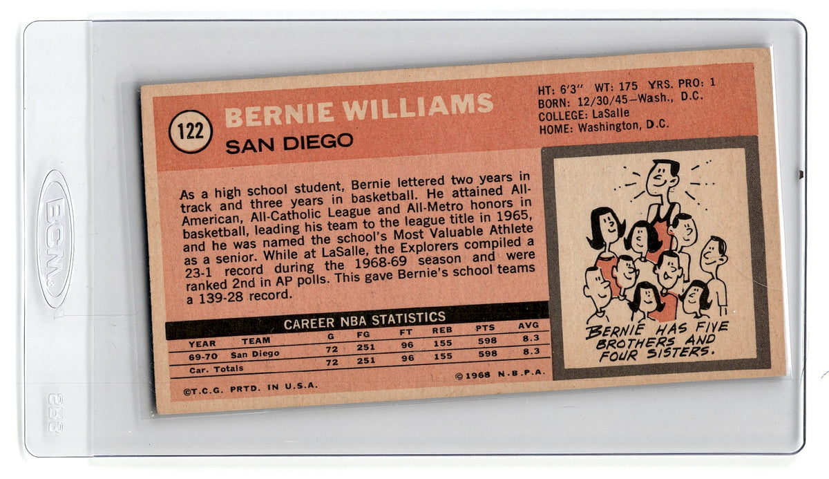 Bernie Williams Rockets 1970-71 Topps #122 Bernie Williams - San Diego Rockets ex – Hall of ...
