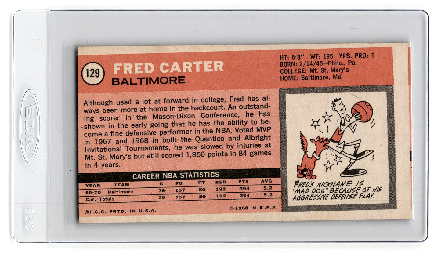1970-71 Topps #129 Fred Carter - Baltimore Bullets RC ex