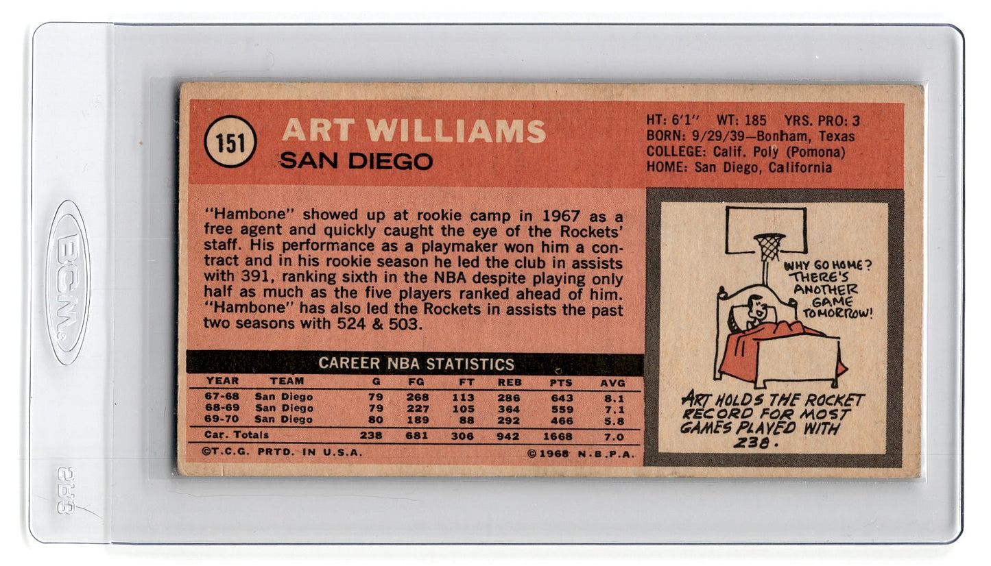 1970-71 Topps #151 Art Williams - San Diego Rockets exmt