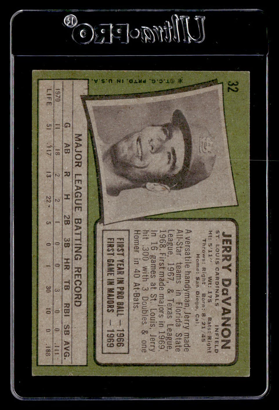 1971 Topps #32 Jerry DaVanon EX