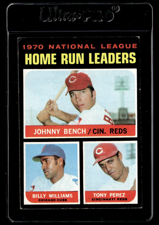 1971 Topps #66 NL HR Leaders Bench/Will/Perez EX