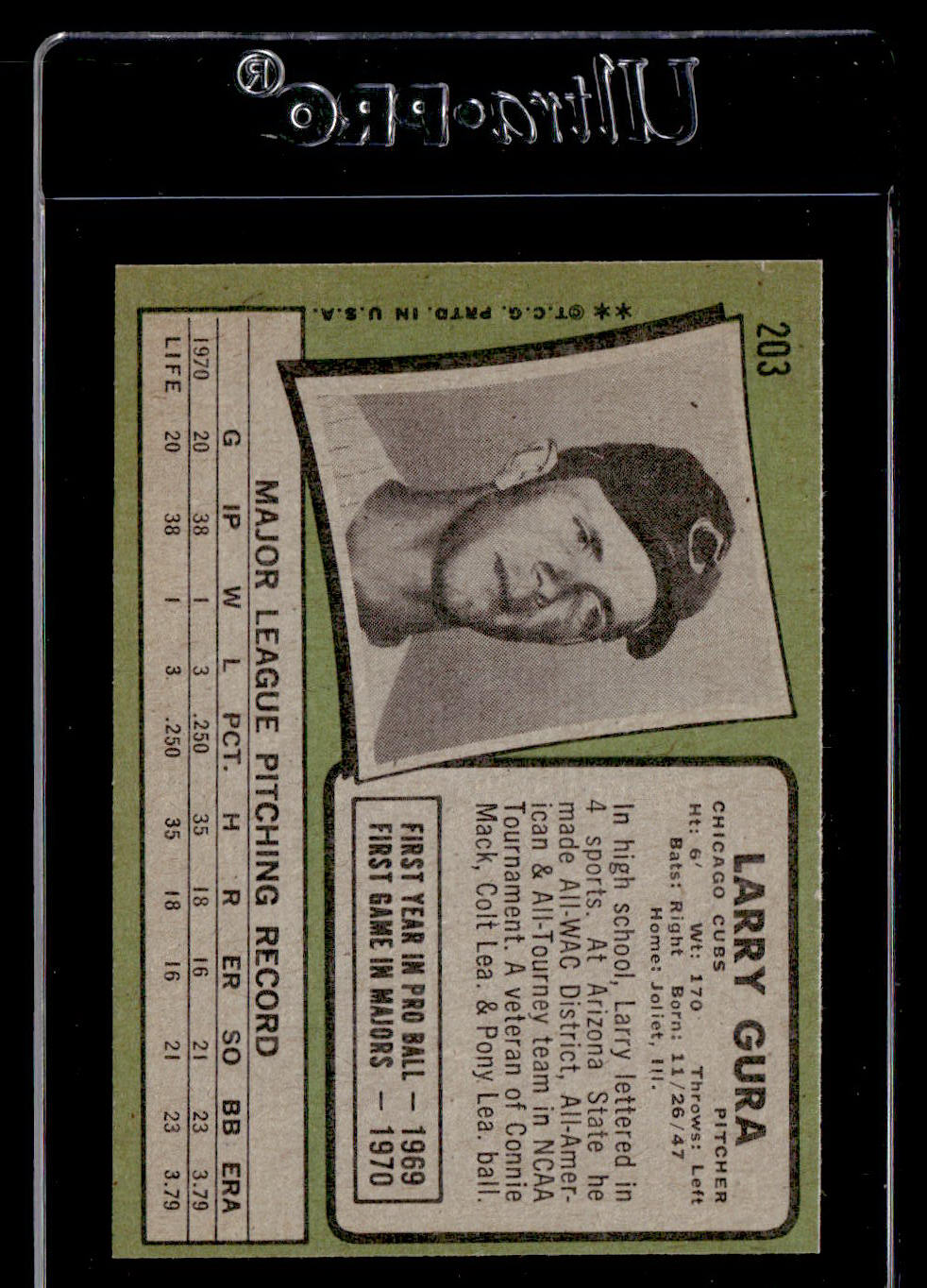 1971 Topps #203 Larry Gura EX