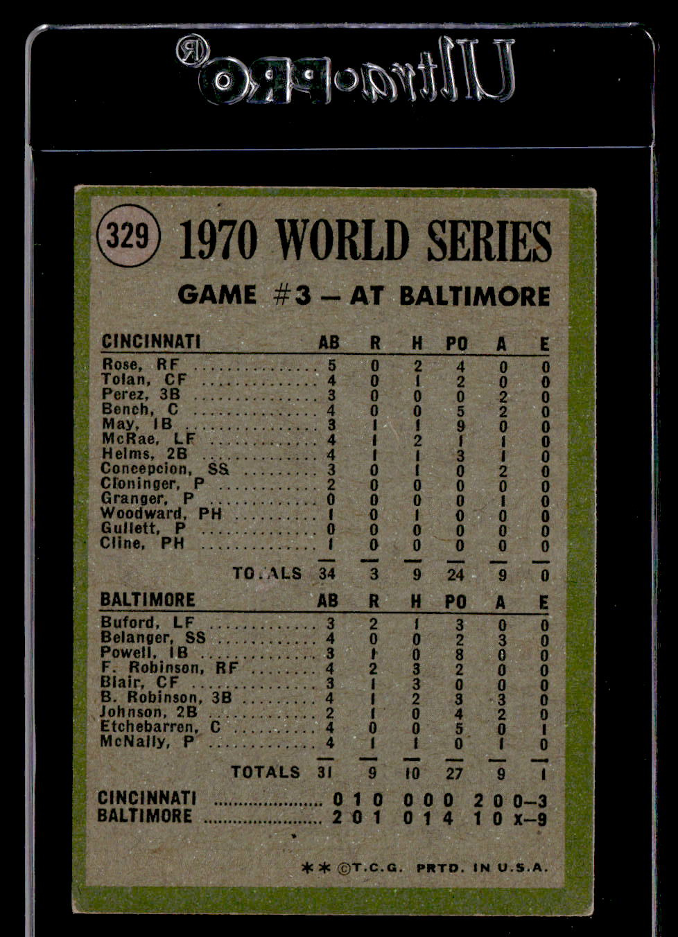 1971 Topps #329 Frank Robinson WS3 EX