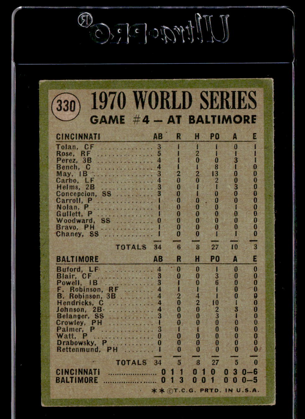 1971 Topps #330 World Series Game 4 VG