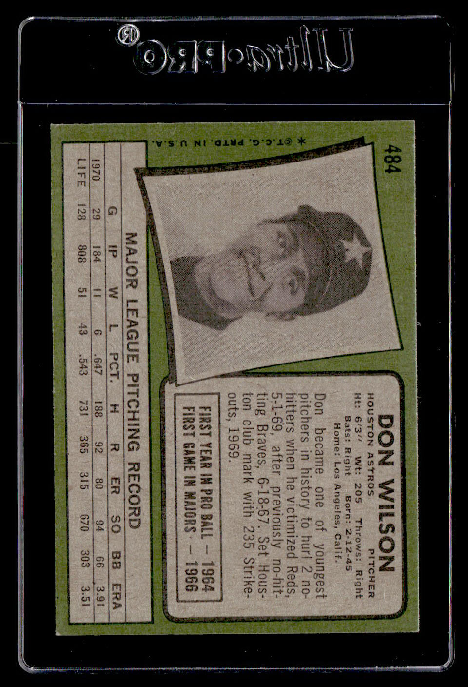 1971 Topps #484 Don Wilson EX