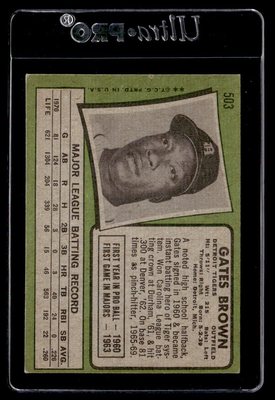 1971 Topps #503 Gates Brown EX
