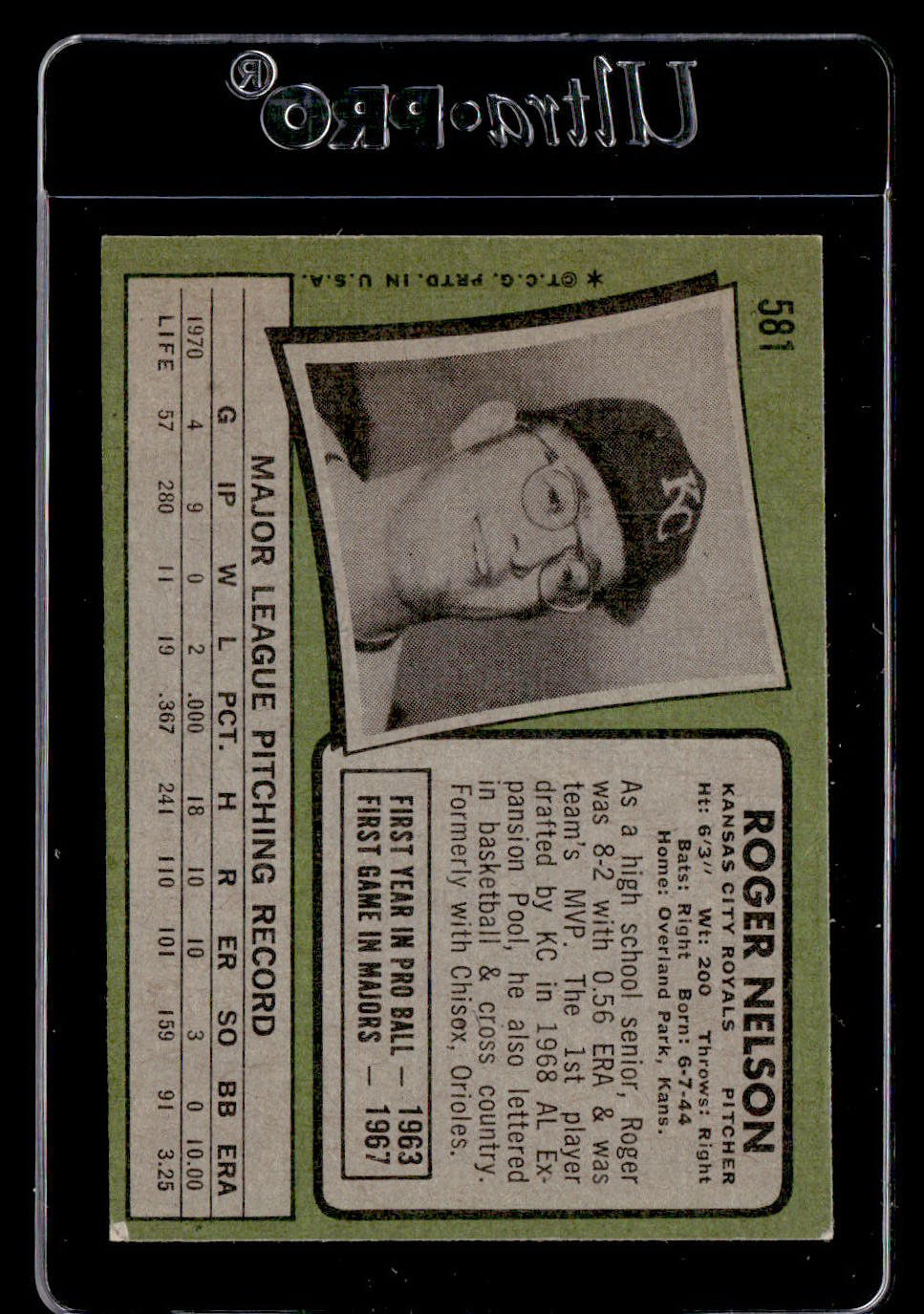 1971 Topps #581 Roger Nelson EX