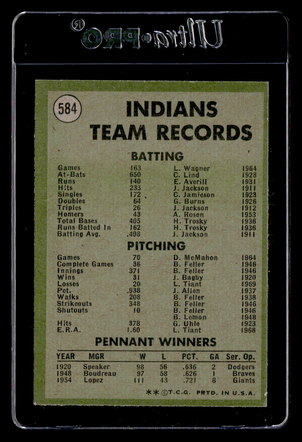 1971 Topps #584 Cleveland Indians EX