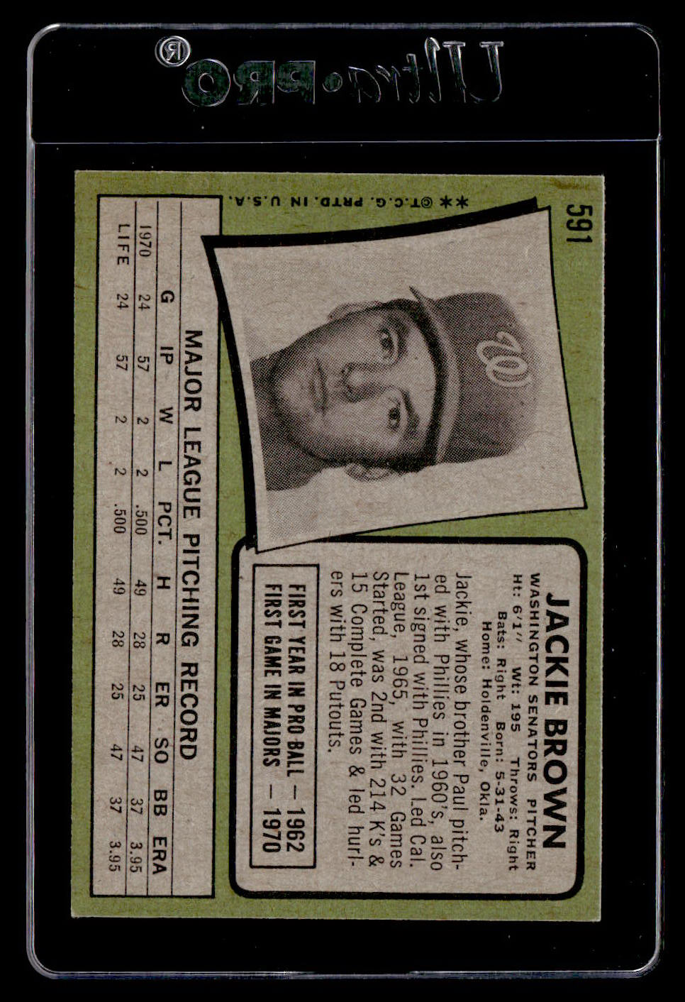 1971 Topps #591 Jackie Brown EX