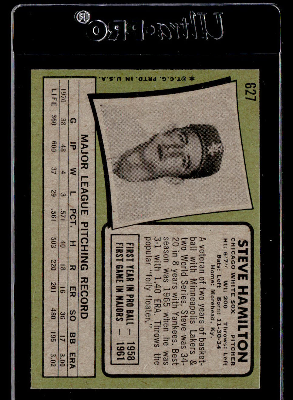 1971 Topps #627 Steve Hamilton EX
