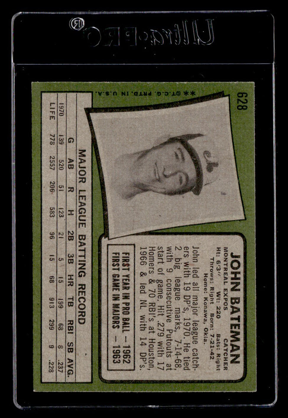 1971 Topps #628 John Bateman EX