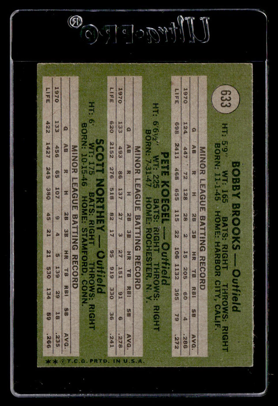 1971 Topps #633 AL Rookie Outfielders EX