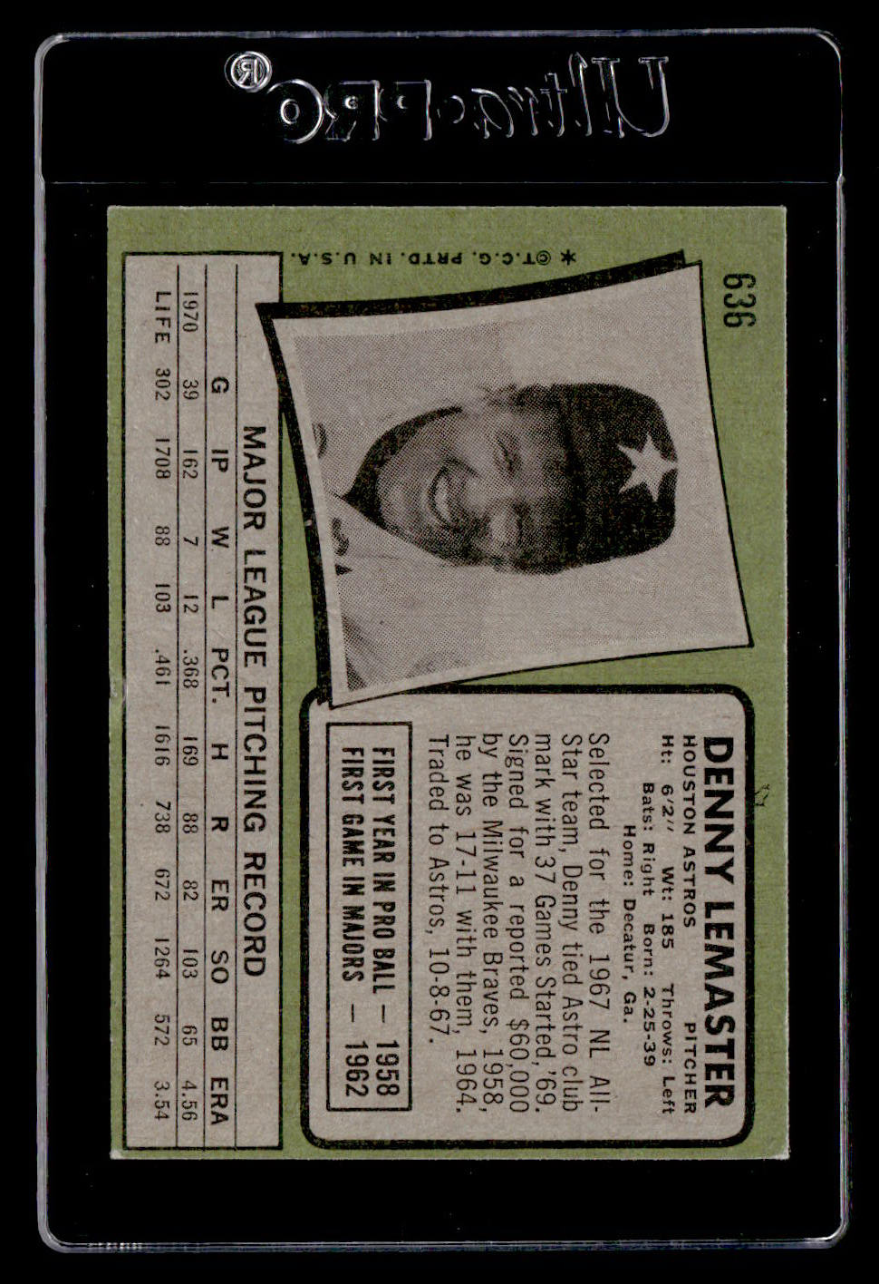 1971 Topps #636 Denny LeMaster EX